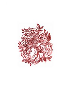 Xilogravura Coração Vermelho by Catarina Dantas Mangarataia (26 cm x 22 cm)