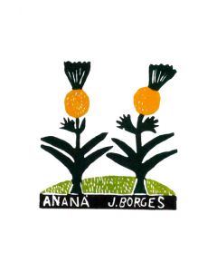 Xilogravura by J. Borges - Fruto de Ananá (Tamanho 33 x 24 cm)