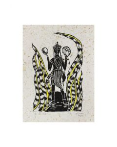 Xilogravura Logun Edé- Catarina Dantas "Mangarataia" (40 cm x 30 cm)
