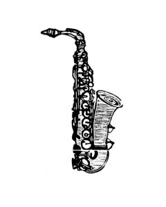 Xilogravura - Sax by Nei Vital e o Cordel Urbano (40 x 50cm)
