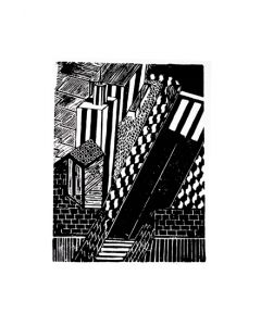 Xilogravura Garoto com Cachorro by Nei Vital e Cordel Urbano (39 cm x 50 cm)