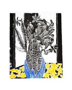 Xilogravura Vaso Azul  by Rafael Cão (66 cm x 50 cm)